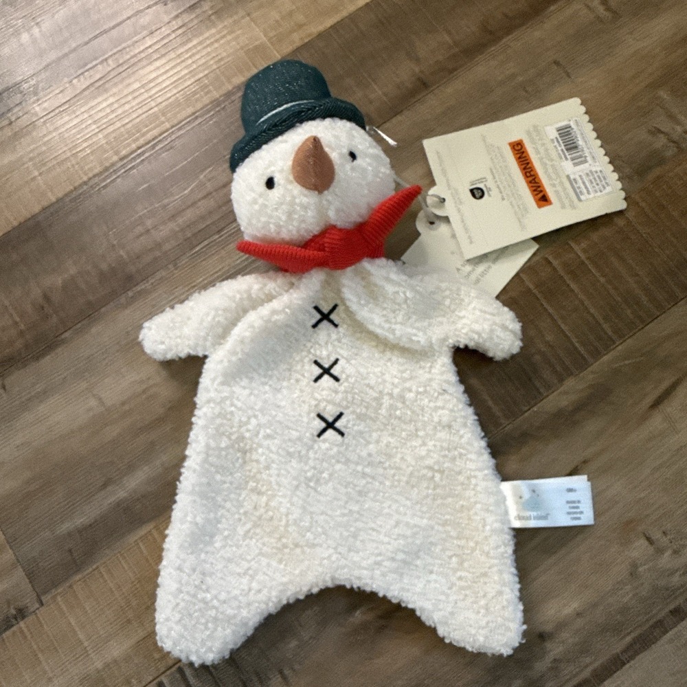 Cloud Island Snowman Christmas Lovey Security Blanket Soft Plush Soother NWT